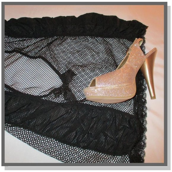 RENA RAFE BLACK NET CROCTHLESS BODY SUIT - Picture 4 of 12